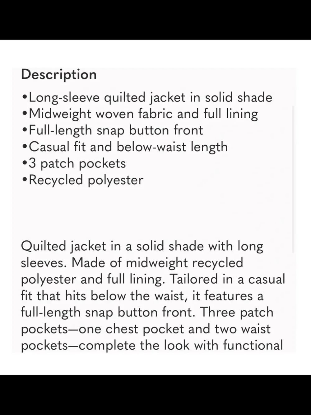 Original Use Black Quilted Snap-Front Puffer Jacket - Men